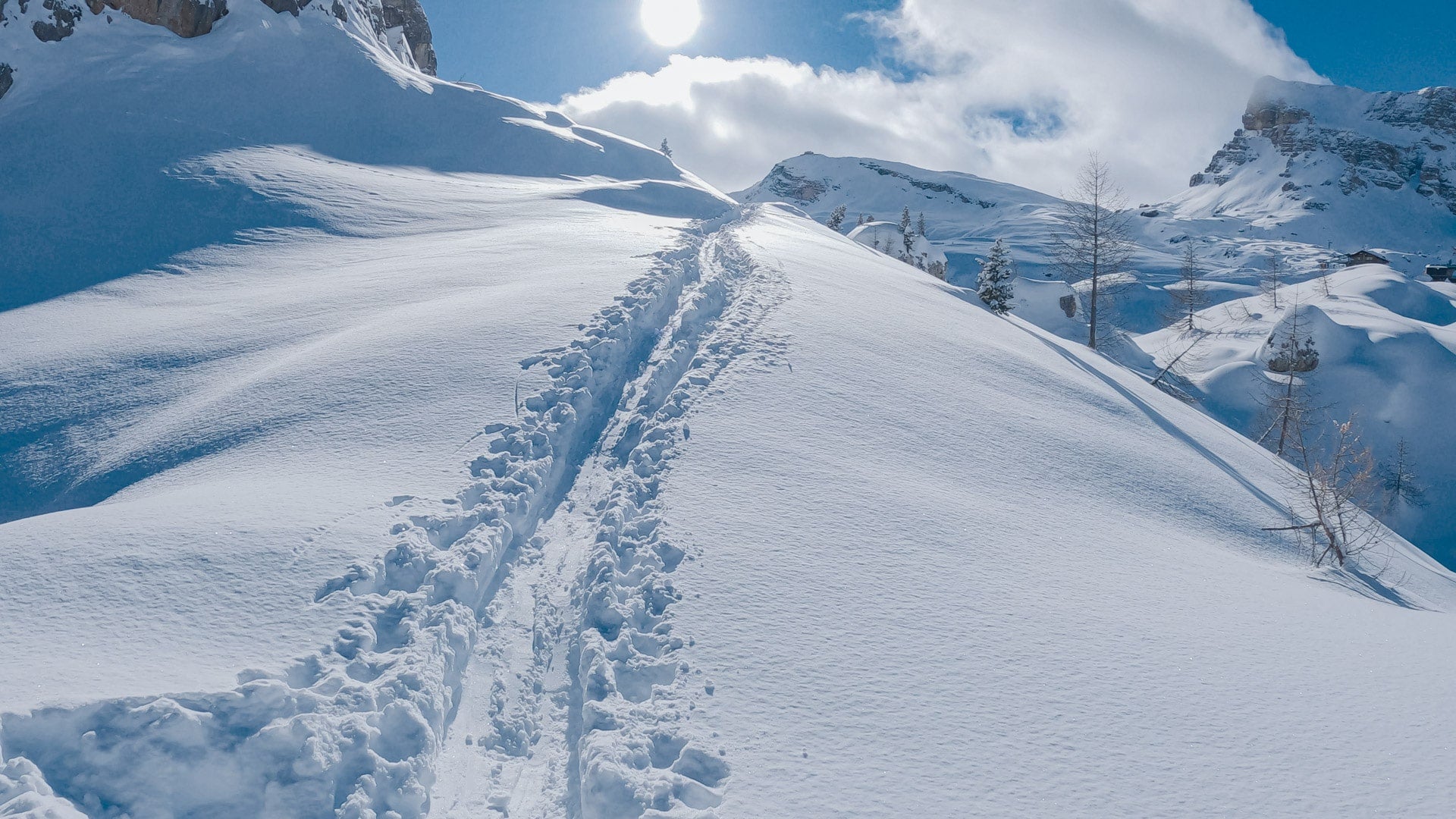 Sci alpinismo alle Cinque Torri