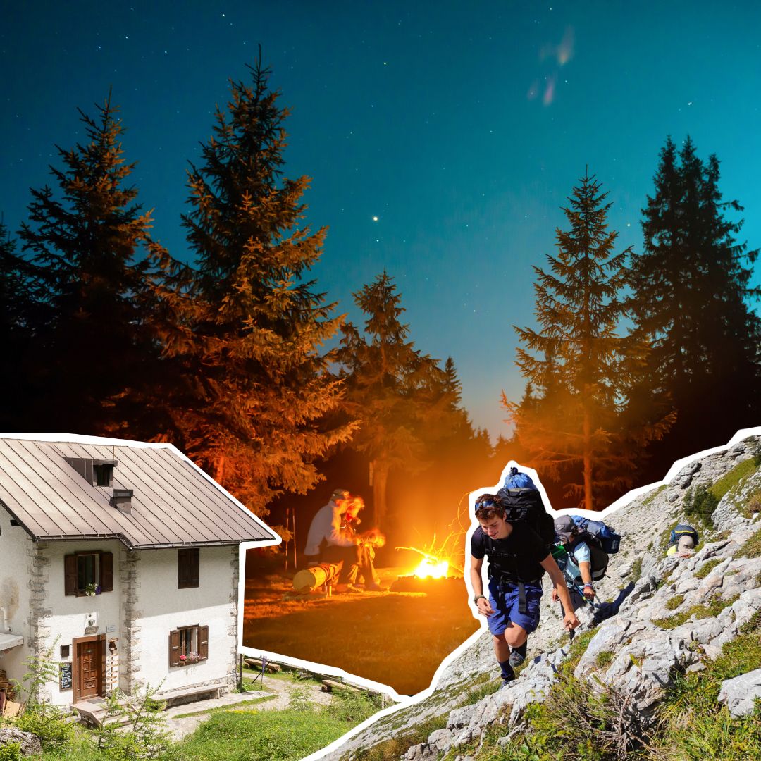 2 days of adventure at Rifugio Giaf: trekking, bonfire and starry night 🥾🌲🔥✨